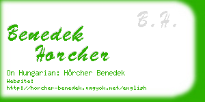 benedek horcher business card